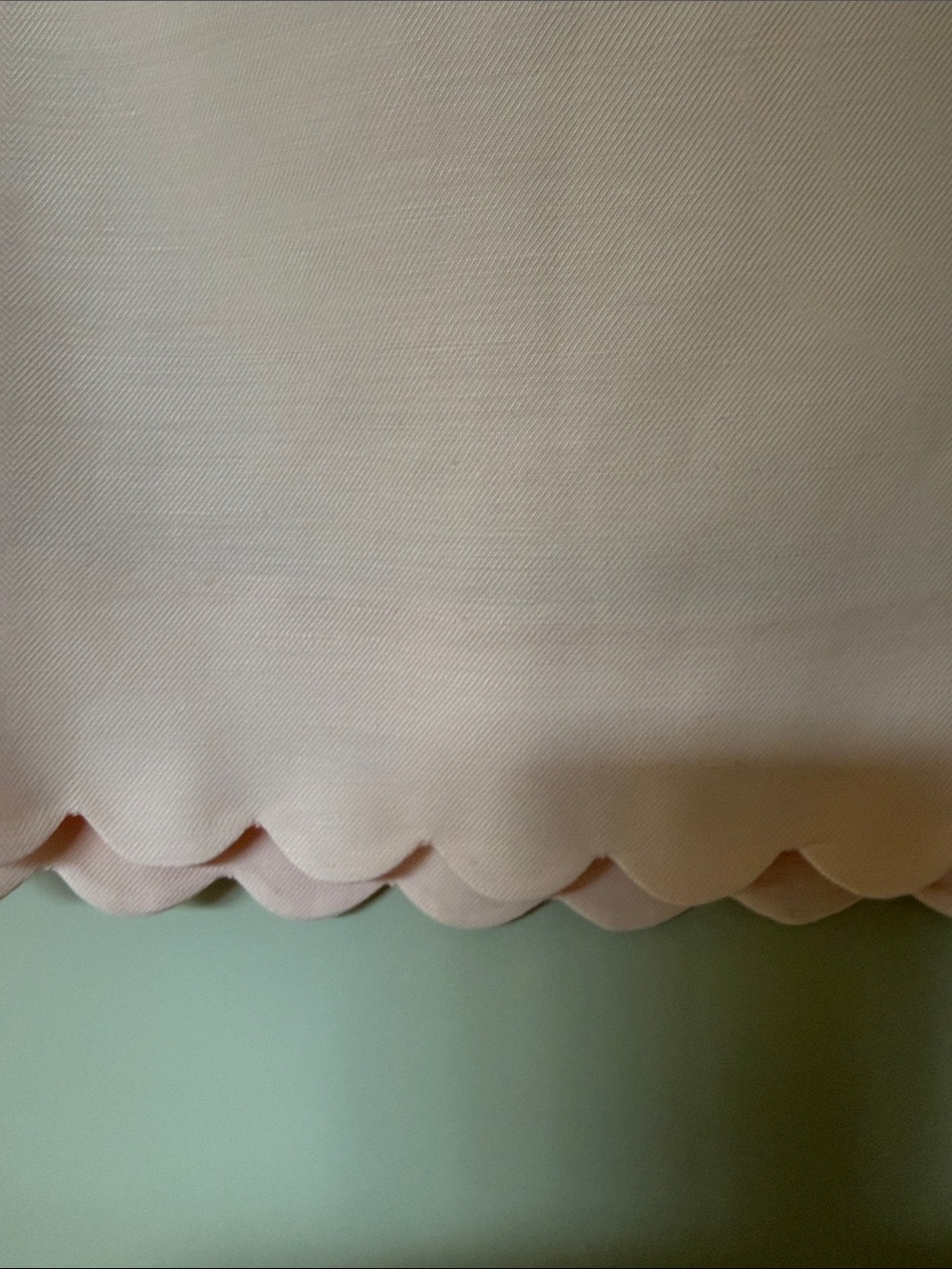 J. Crew Pale Pink Blush Linen Blend Scalloped Hem Mini Skirt s 6 - Picture 5 of 8